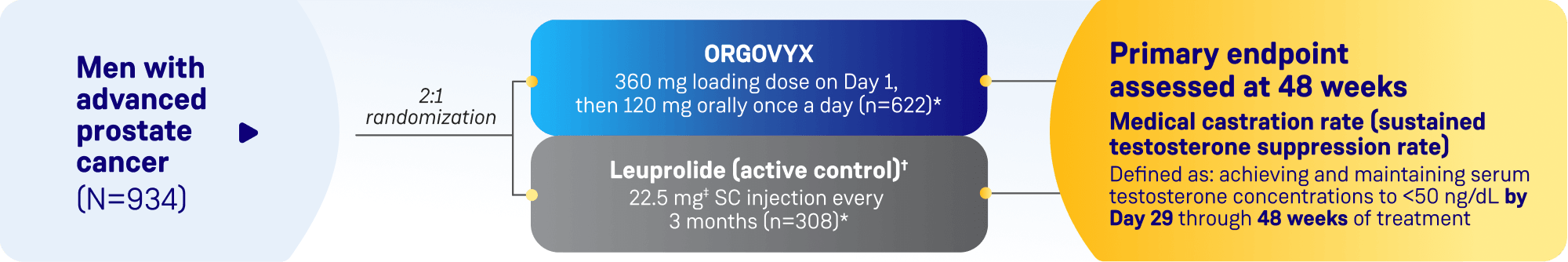 Schematic design of the HERO study evaluating ORGOVYX® (relugolix)